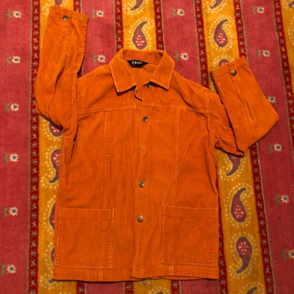 Orange corduroy jacket size M